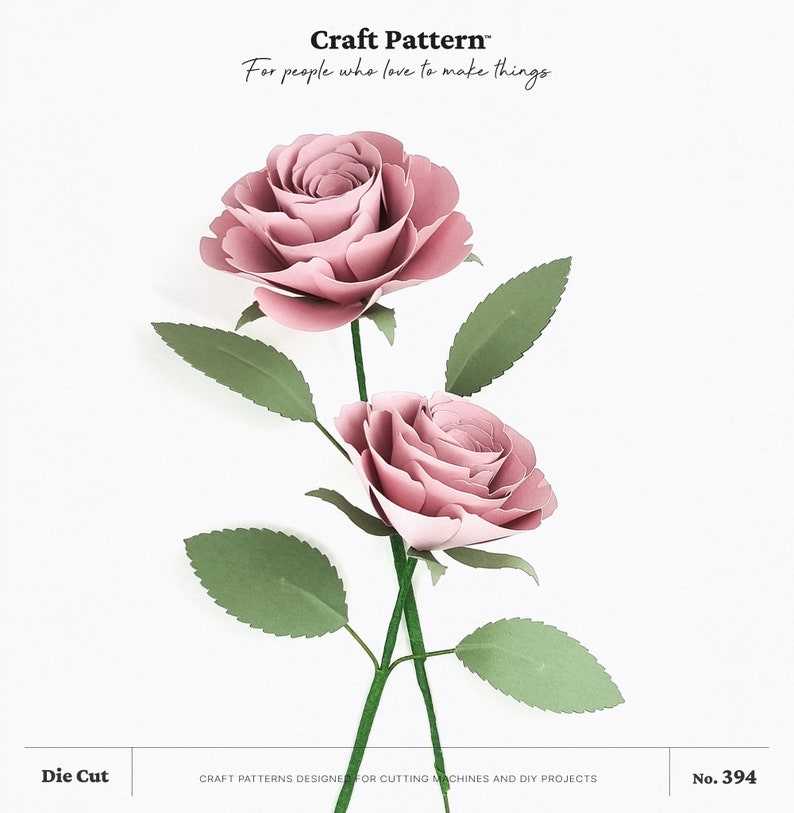 Garden Paper Rose SVG Craft Pattern, Paper Flower SVG, Paper Flower Template#4