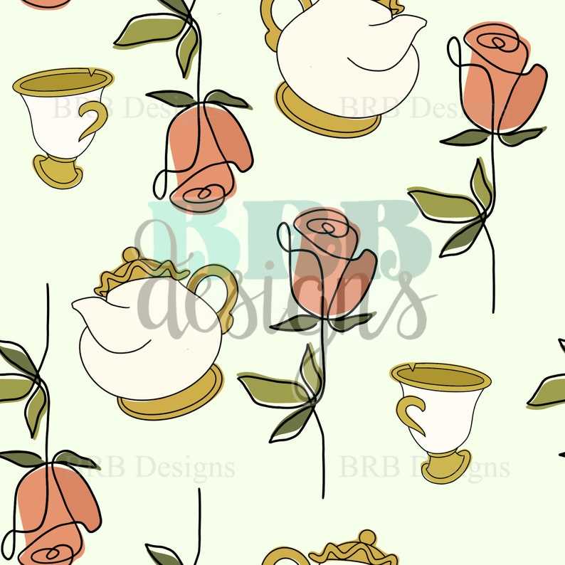 Rose PNG Tale as Old as Time Seamless PNG File#1