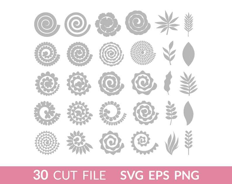 Rolled Flower Svg, Rolled Rose Svg, Rolled Paper Flowers Svg