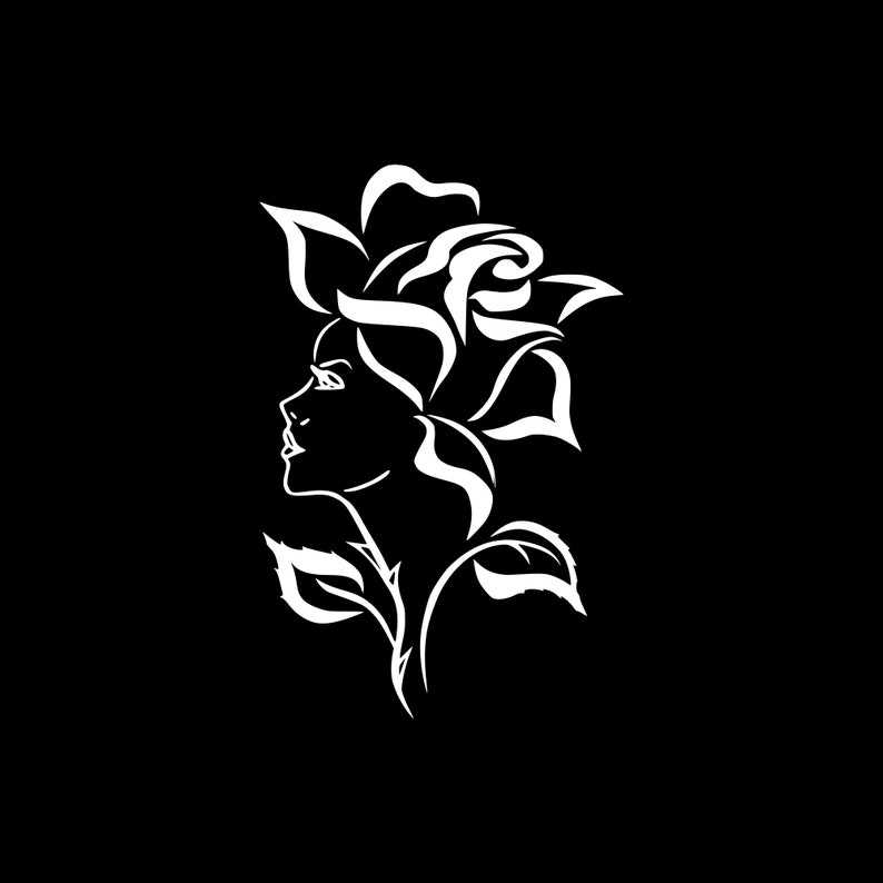 Woman Head With Rose Svg Free Rose SVG