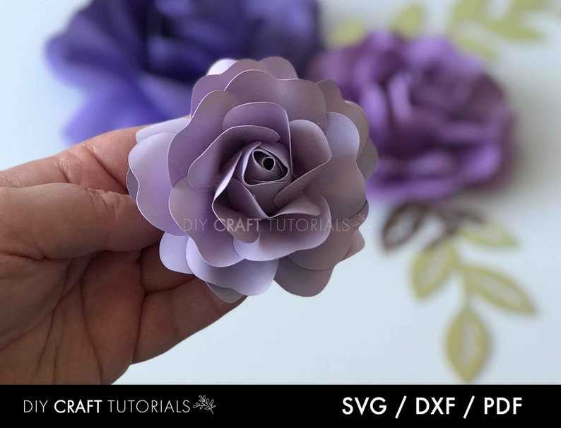 Set Of 3 Paper Rose Templates, Paper Flower Svg, 3D Paper Flowers Svg#6