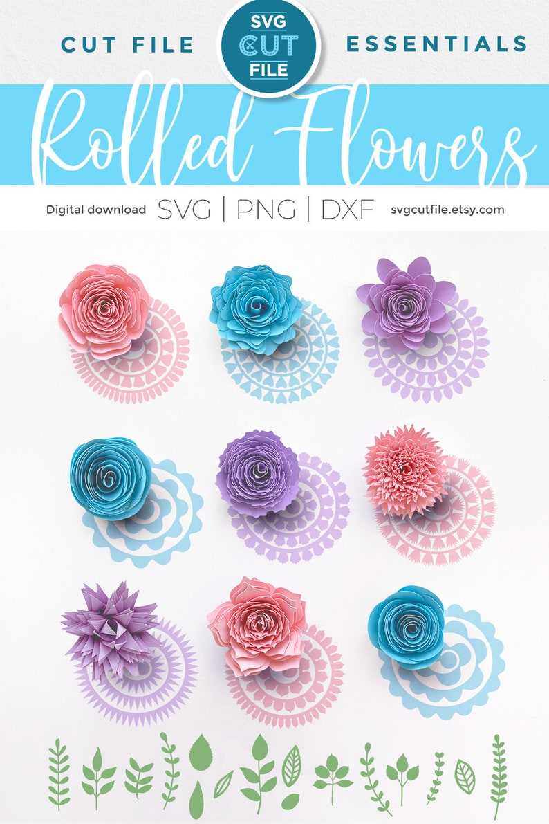 Rolled Flower Svg, Rolled Paper Flowers Svg, Rolled Rose Template#4