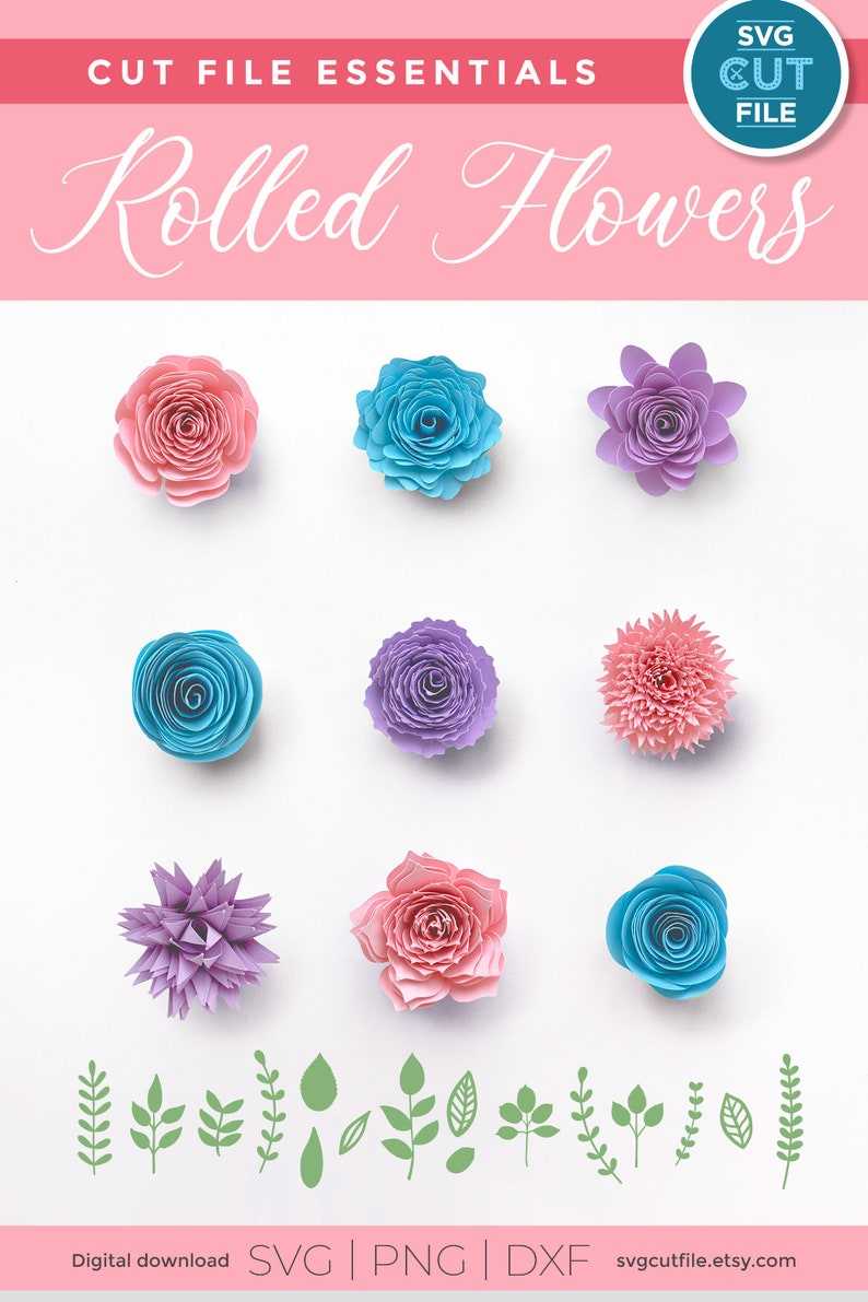 Rolled Flower Svg, Rolled Paper Flowers Svg, Rolled Rose Template#7