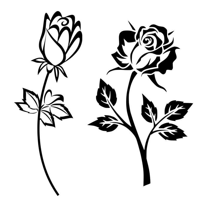 16 Rose SVG Bundle, Rose Silhouette Bundle#4
