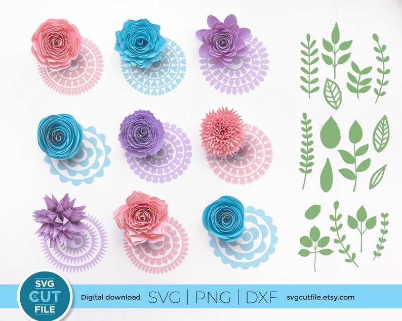 Rolled Flower Svg, Rolled Paper Flowers Svg, Rolled Rose Template