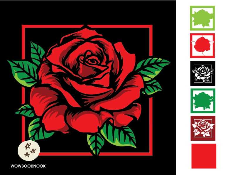 3D ROSE SVG Paper Rose Svg#3