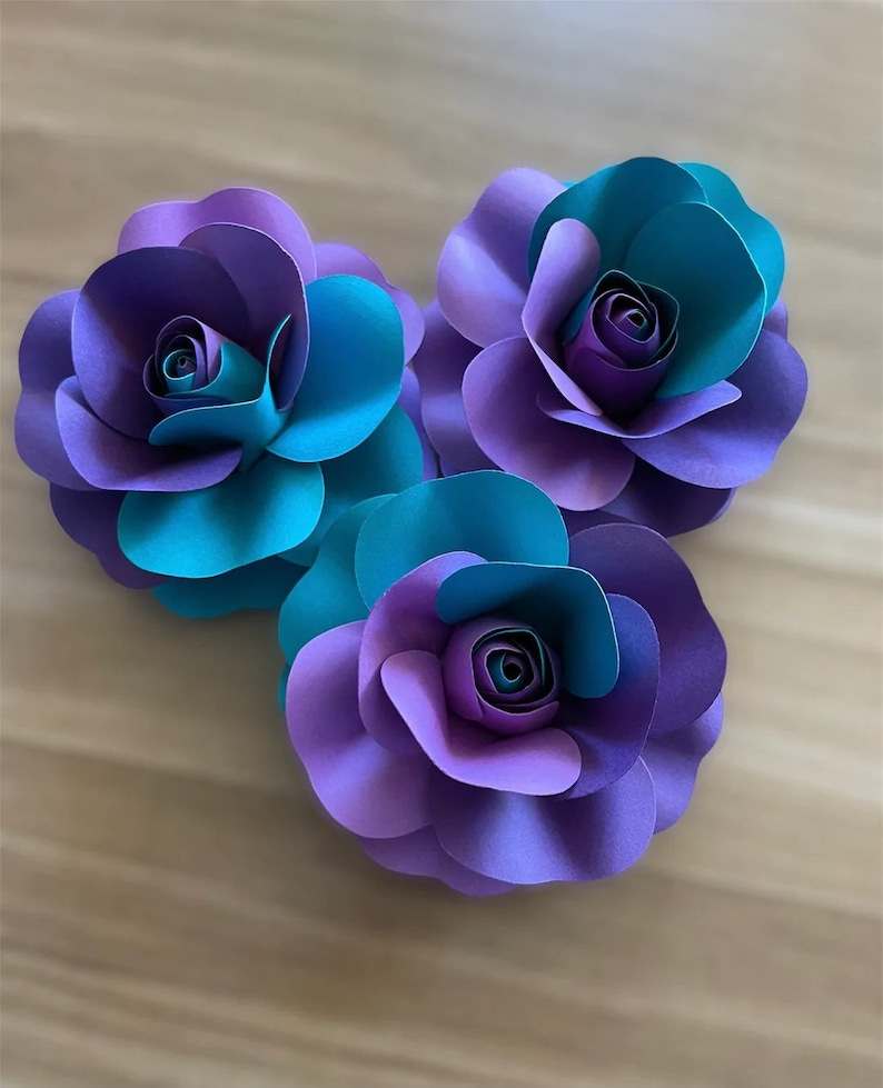 SVG Paper Flower Rose Template Paper Rose#10