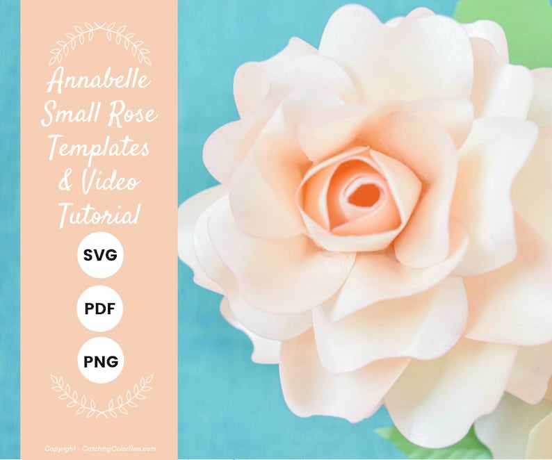 DIY Small Paper Rose Template Pattern SVG Cut Files#3