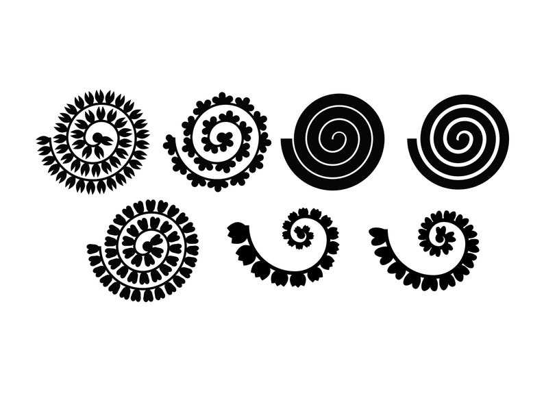 Rose Rolled Flower Svg, Rolled Flowers Template#5