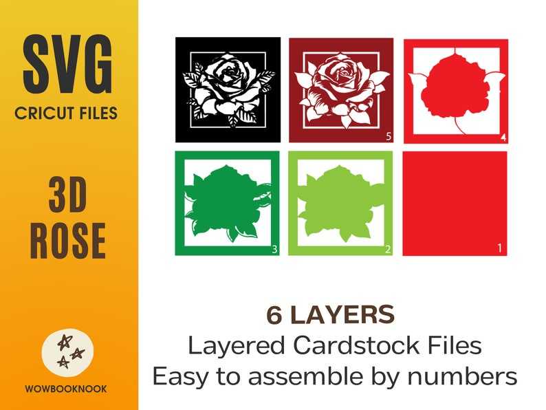 3D ROSE SVG Paper Rose Svg#2