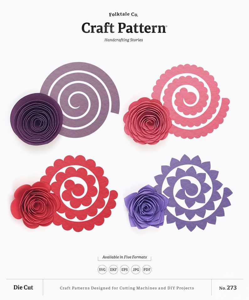 Rose Rolled Flower SVG, Rolled Paper Flower SVG#4