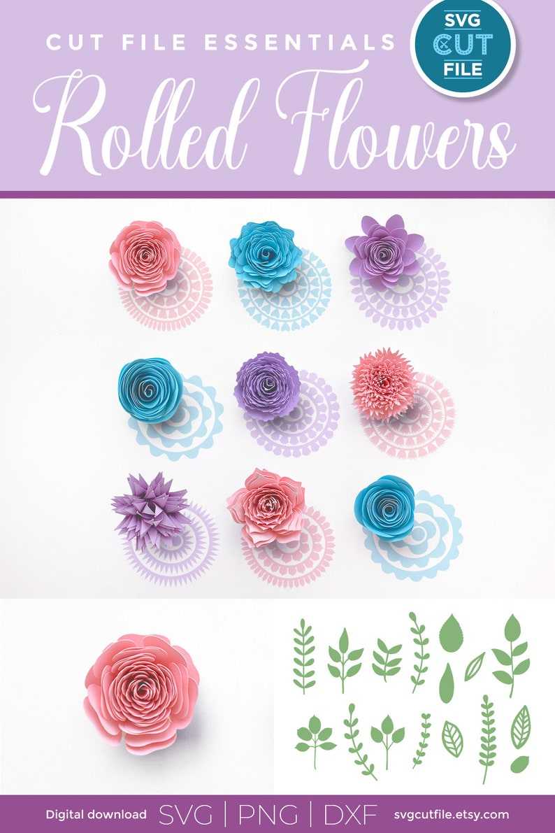 Rolled Flower Svg, Rolled Paper Flowers Svg, Rolled Rose Template#5