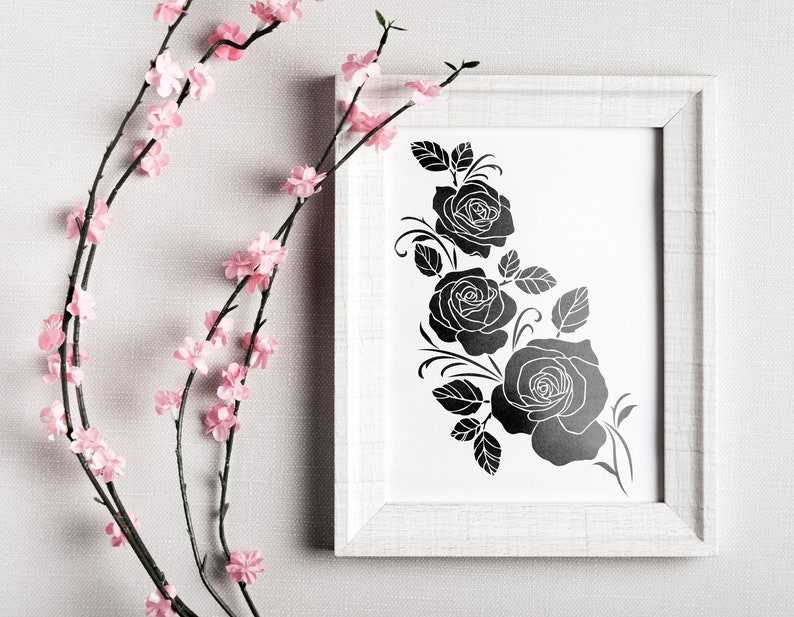 Bouquet Of Roses, Floral Pattern Svg Vector Graphics#3