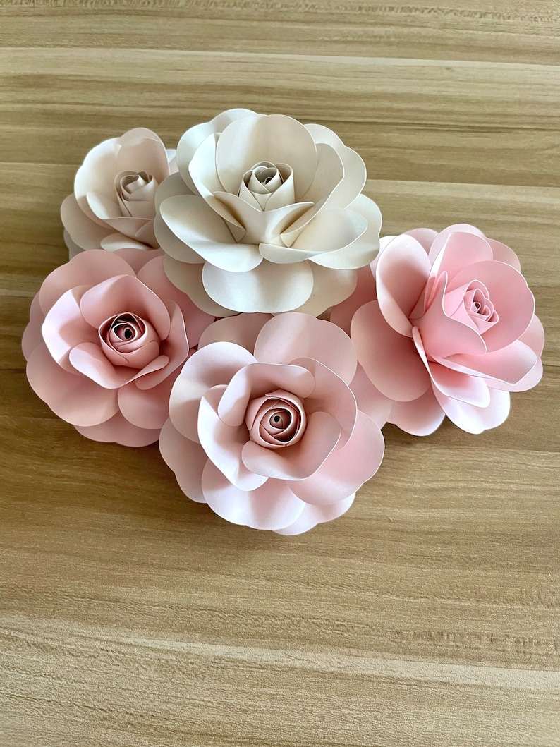 SVG Paper Flower Rose Template Paper Rose#1