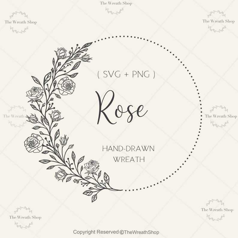 Rose Wreath Svg | Wreath Svg | Floral Wreath Svg