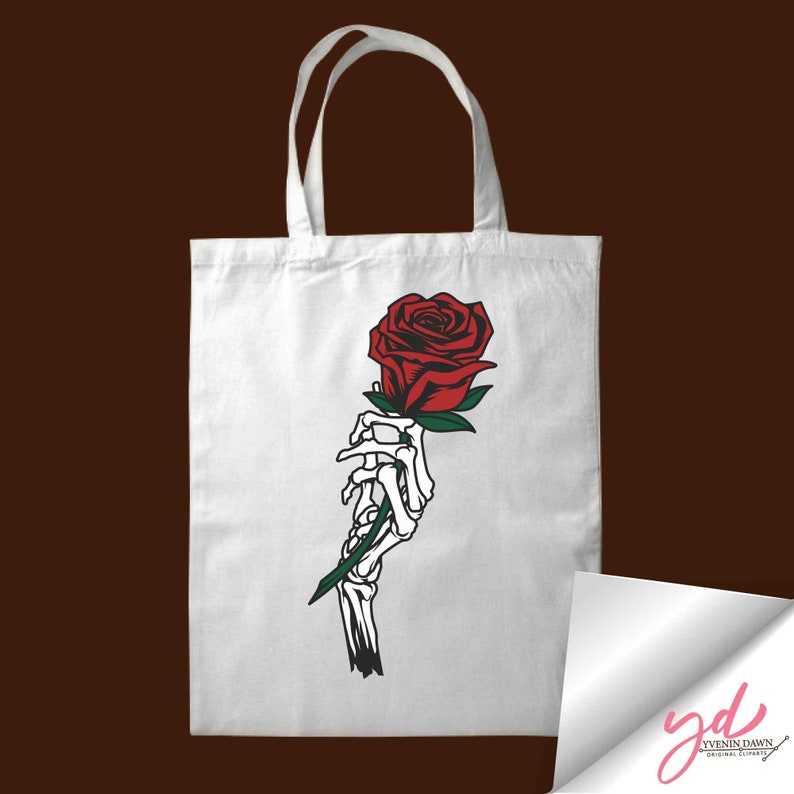 Skeleton Holding Rose Svg | Skeleton Hand Roses Svg#5