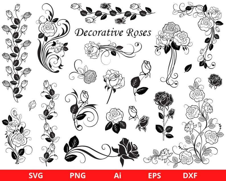 Rose Svg Bundle Rose Svg Cut Files For Cricut