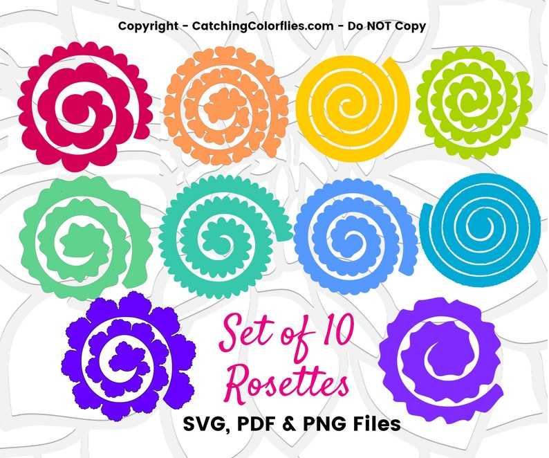 Paper Flower Rolled Rosettes, DIY Paper Roses, Rosette Flower SVG Files