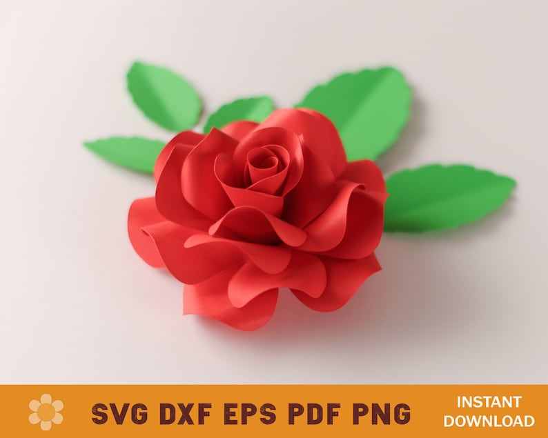 Paper Rose SVG Template#4