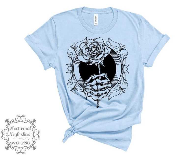 Skeleton Hand Holding a Rose SVG