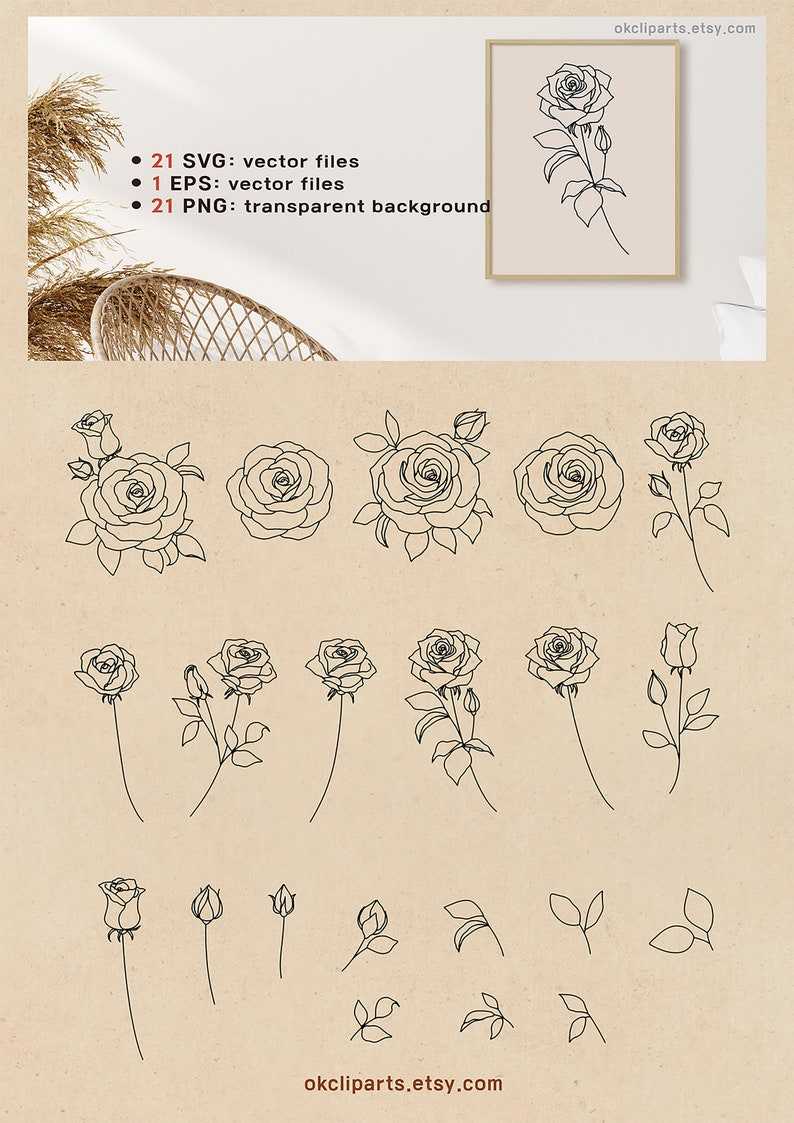Rose SVG, Rose Clipart, Rose Svg Cut Files