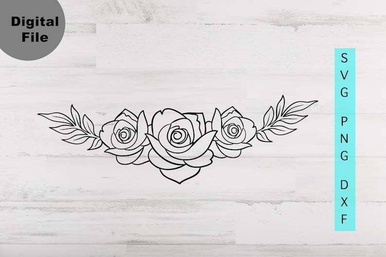Sketched Roses SVG cut file at
