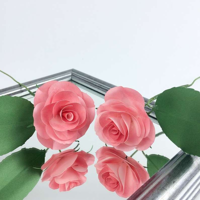Paper Rose Template-Small Paper Flower- Flower Template Svg#3