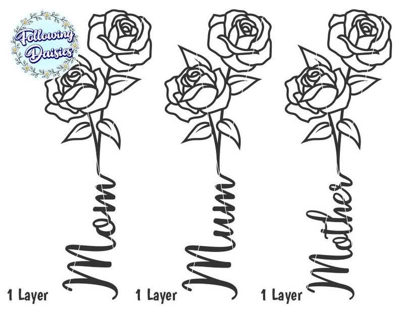 Mom And Roses Svg