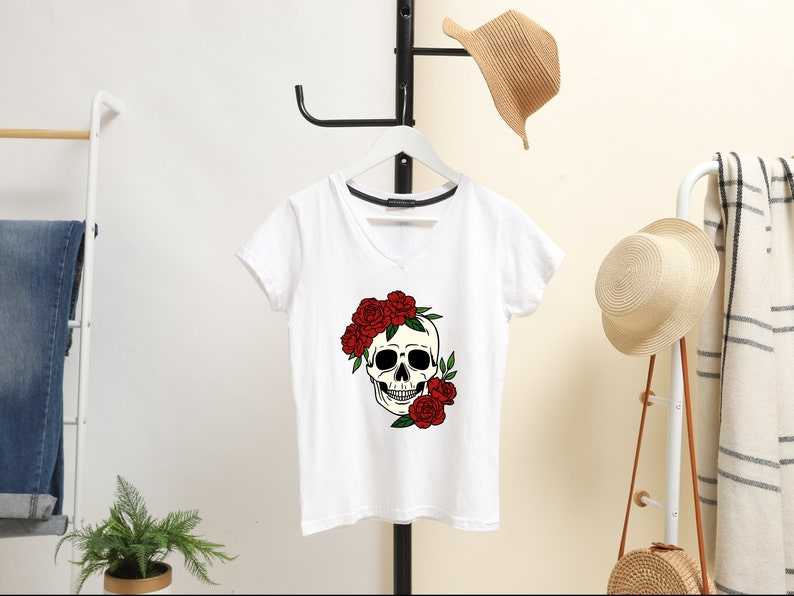 Skull with Roses Svg Sugar Skull Svg