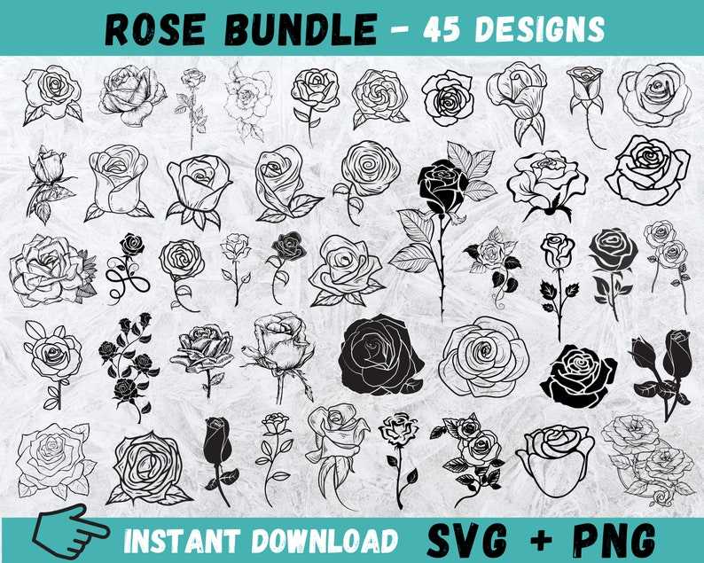 Rose Flower SVG Rose Cut File 