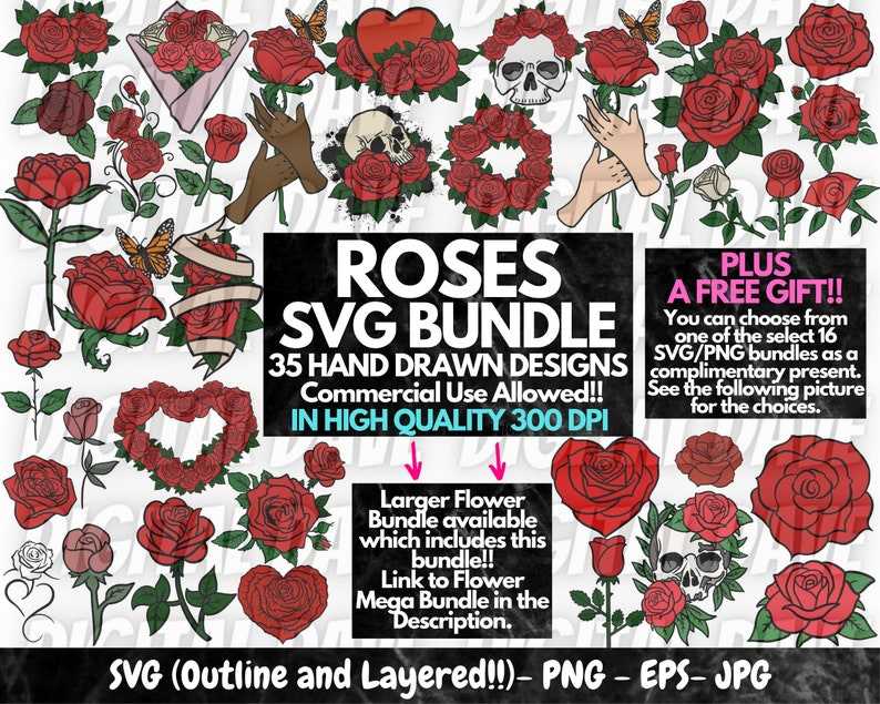 Roses SVG,Red Roses Svg#1