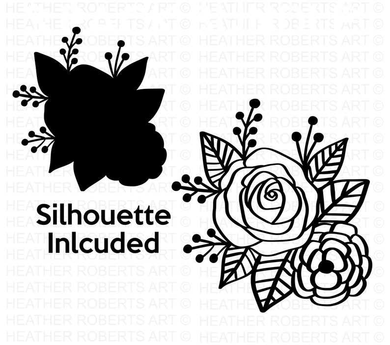 Floral Frame Svg Bundle, Rose Wreath Svg#5