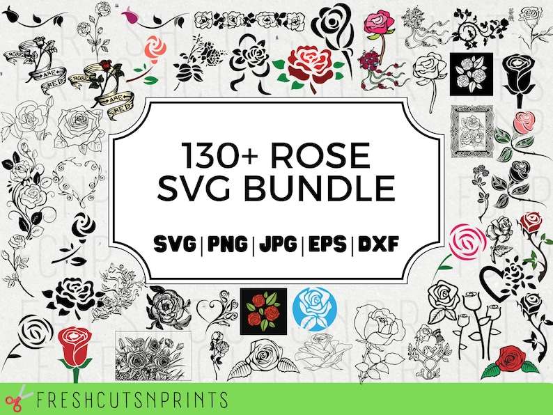Rose SVG Bundle , Rose Clipart, Rose Cut Files#1