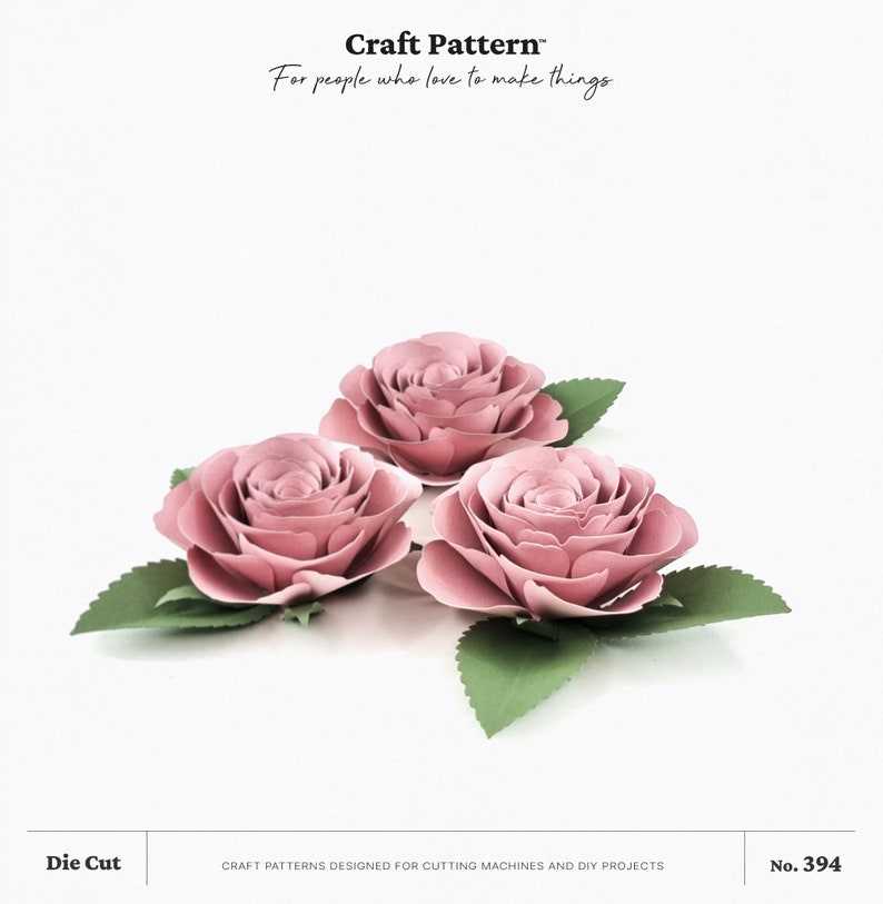 Garden Paper Rose SVG Craft Pattern, Paper Flower SVG, Paper Flower Template