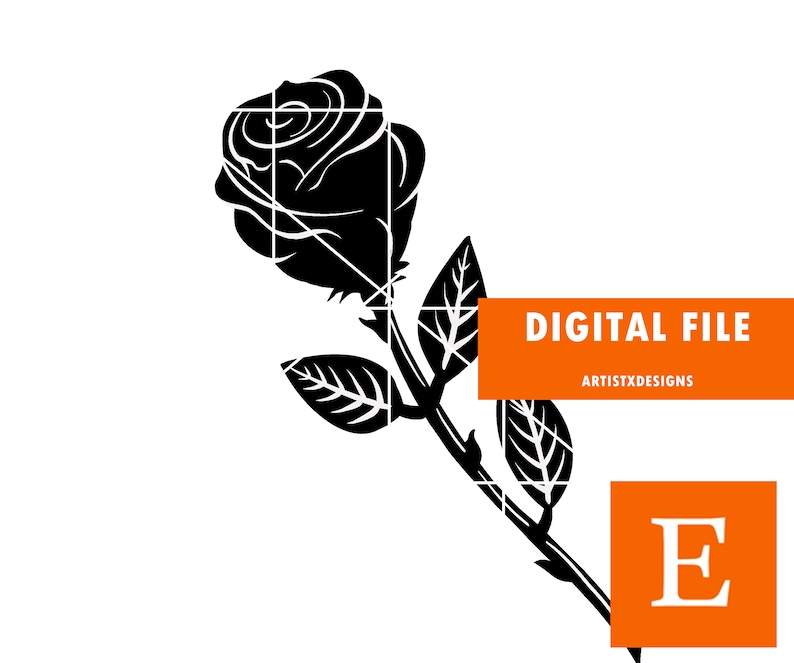 Long Stem Rose Digital Print Png And Svg File