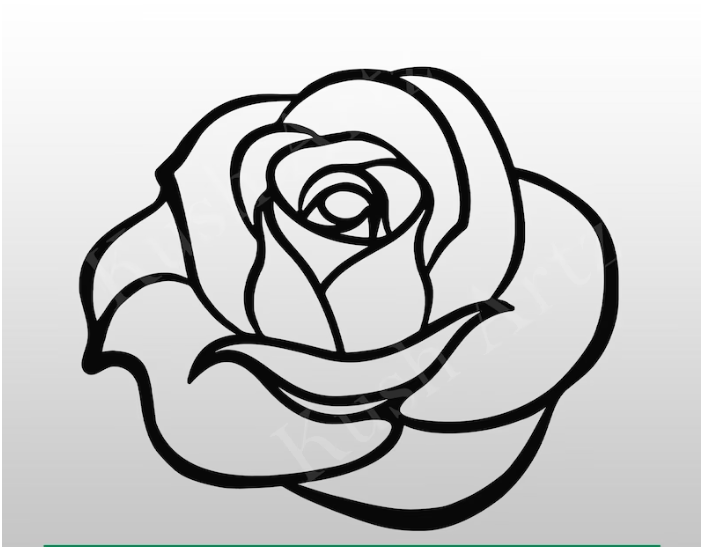 Rose Line Art Black Rose Outline Rose Svg Free Rose SVG | rosesvg.shop