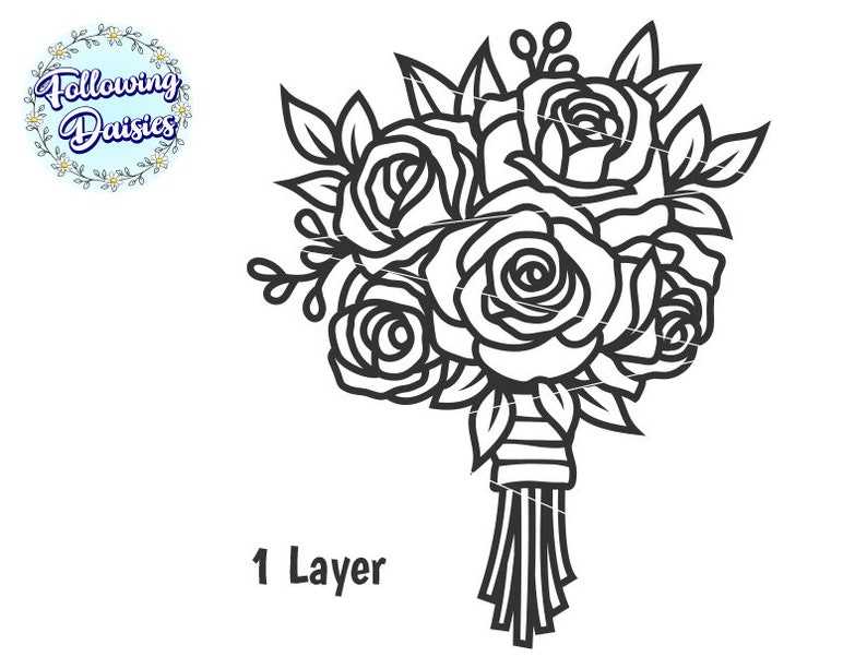 Bouquet Of Roses Svg Rose Silhouette#3