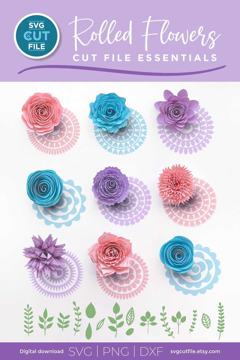 Rolled Flower Svg, Rolled Paper Flowers Svg, Rolled Rose Template#8