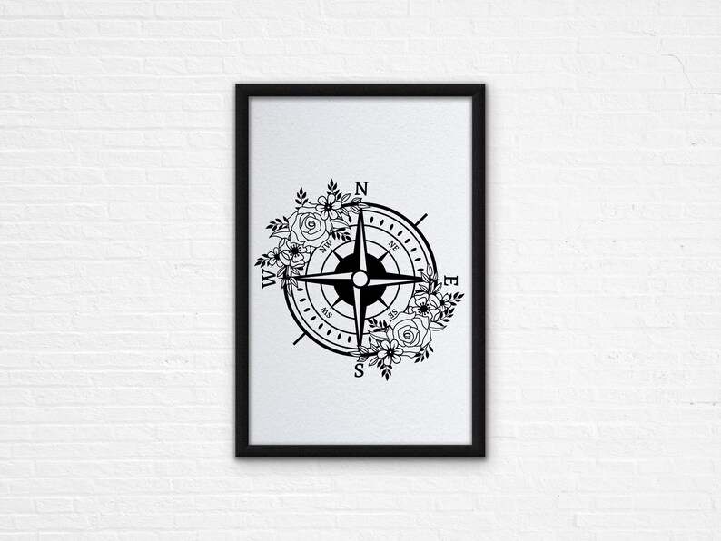 Floral Compass Svg Compass Rose Svg#3