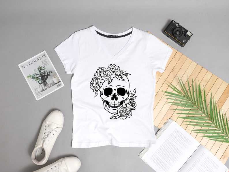 Skull with Roses Svg Sugar Skull Svg