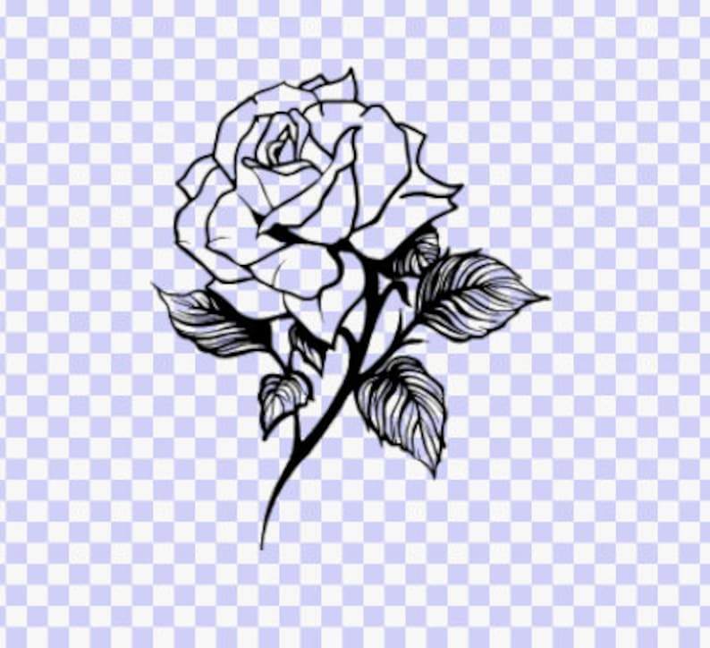 Single Rose Svg, Flower Download Svg Png Cut File, Cricut Svg Silhouette#1