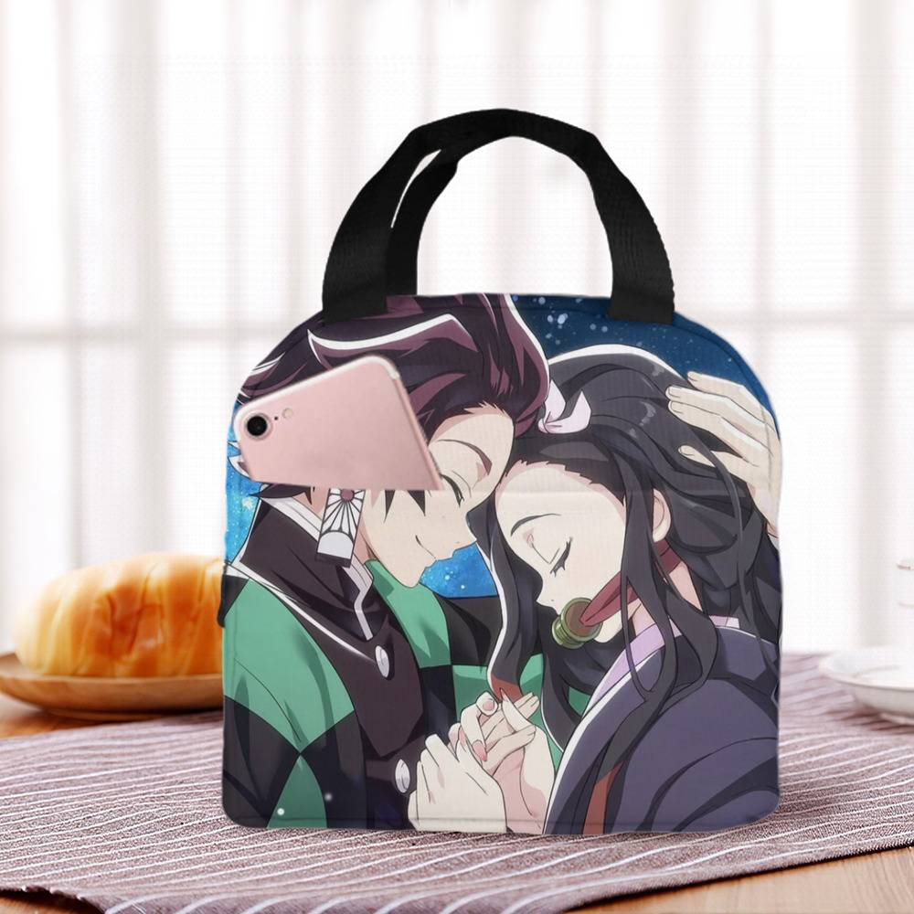 Demon Slayer Backpack with Lunch Box nezuko and tanjiro Heat