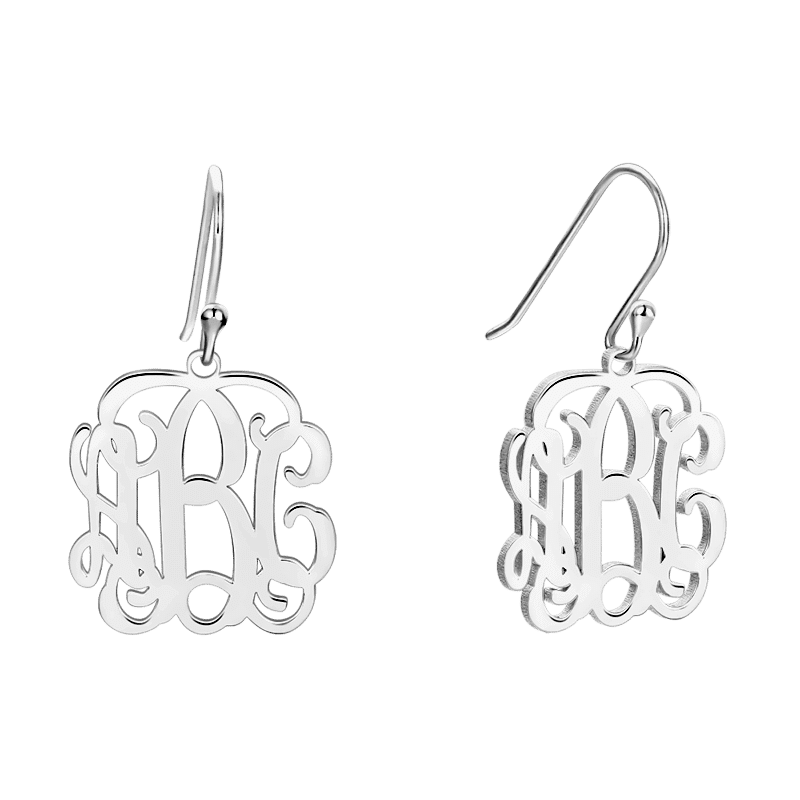 Monogram Earrings Silver - soufeelus