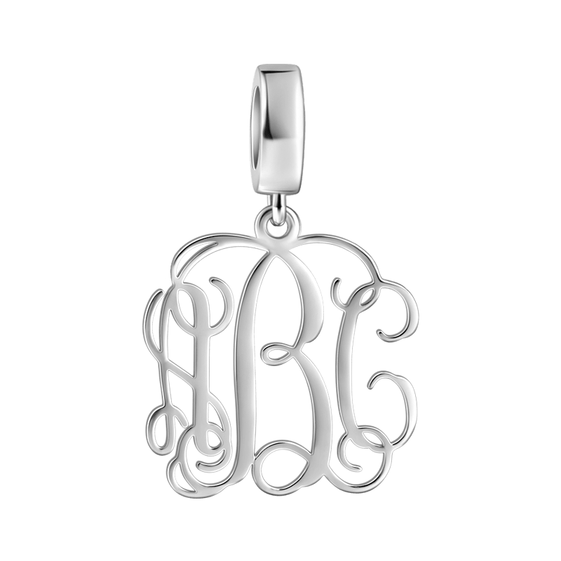 Monogram Charm Pendant Silver - soufeelus