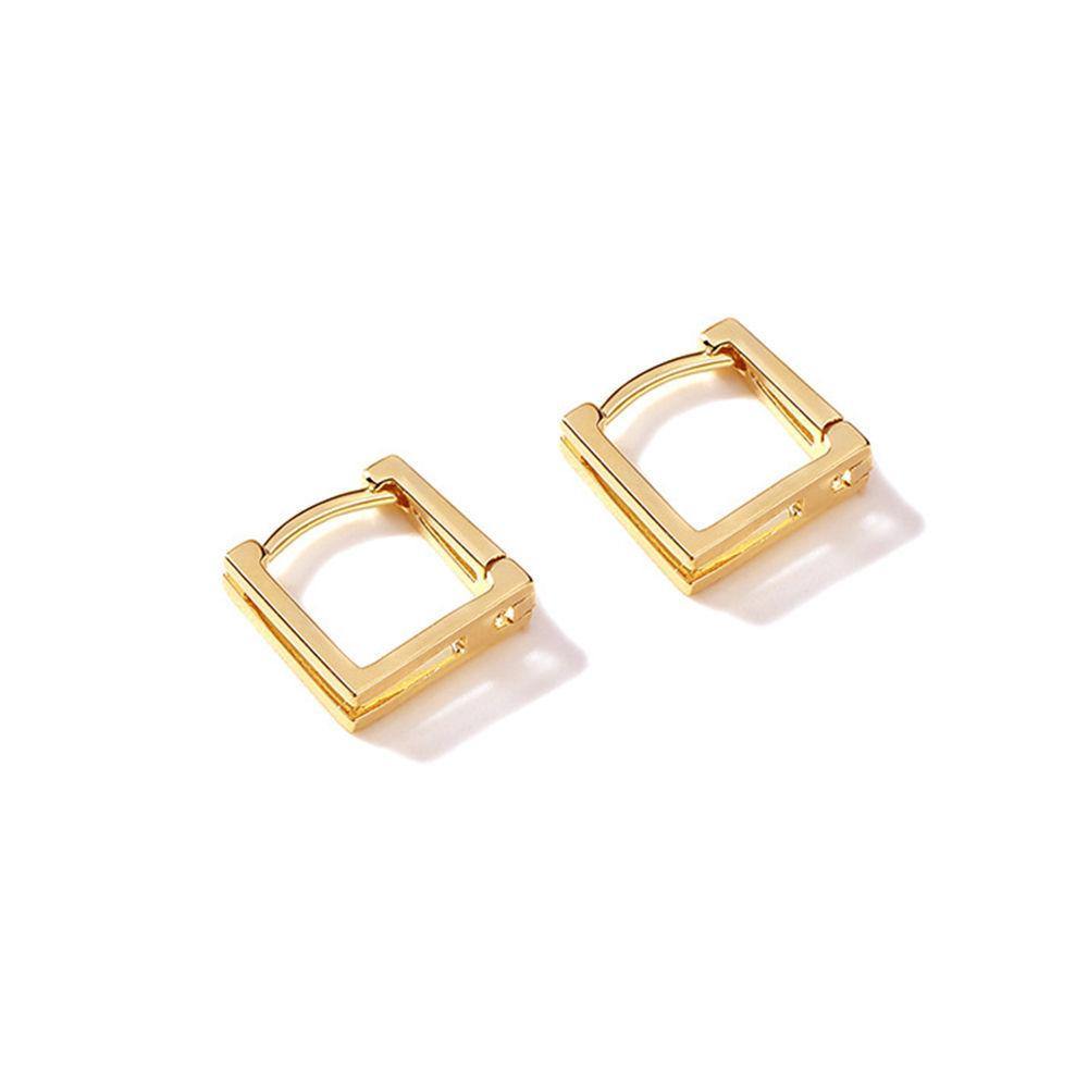 Square Earrings Gold Plated Copper Zircon - soufeelus