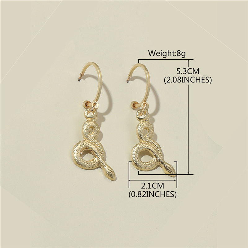 Animal Snake Earrings Women Gold Dangle Earring Jewelry for Women Gift - 