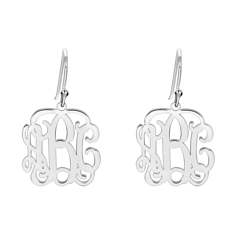 Monogram Earrings Silver - soufeelus