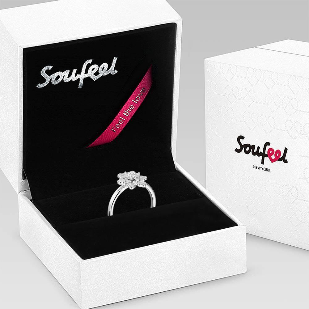 Snowflake Ring Platinum Plated Silver - soufeelus