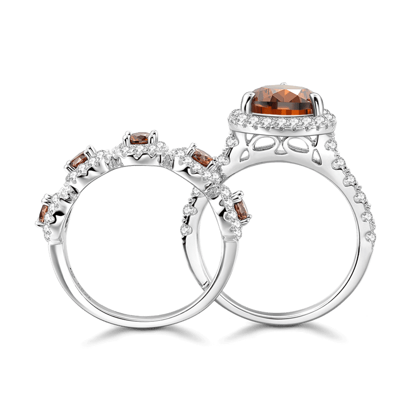 Forever Love Wedding Ring Set 925 Sterling Silver