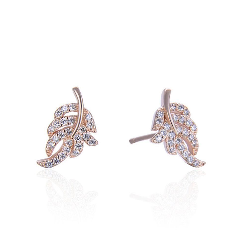 Branch Stud Earrings Silver Rose Gold - soufeelus